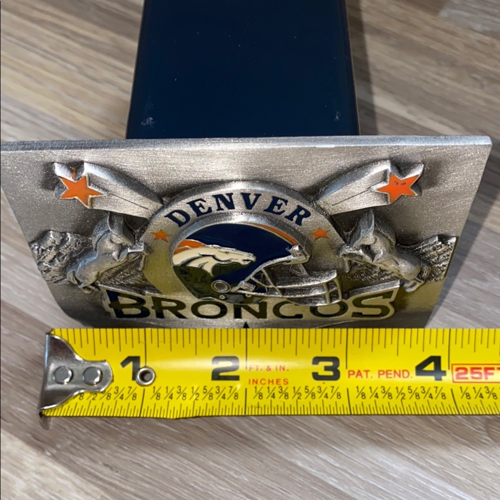 Denver Broncos vintage truck hitch Silver and Blue Belt Buckle NFL football - Picture 9 of 10